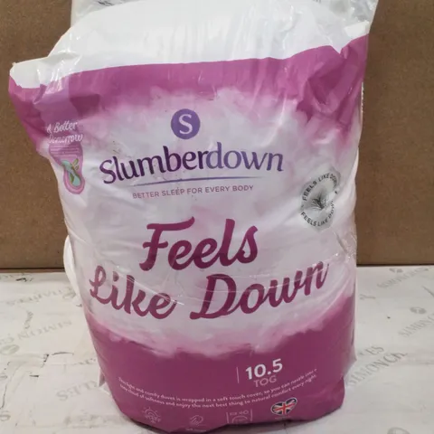 FEELS LIKE DOWN 10.5 TOG ALL YEAR ROUND DUVET WITH 2 MEDIUM SUPPORT BACK SLEEPER PILLOWS