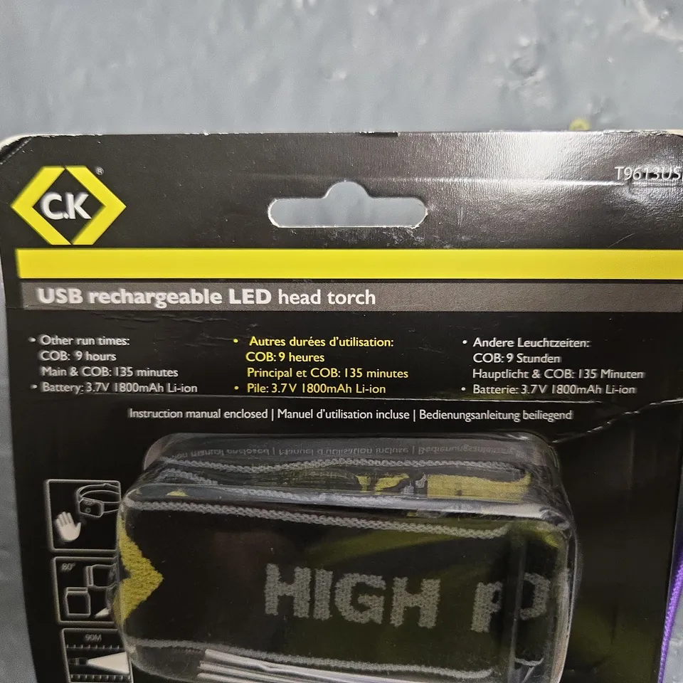 CK USB RECHARGEABLE LED HEAD TORCH