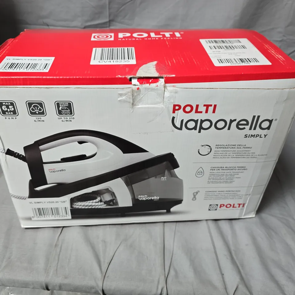 POLTI VAPORELLA SIMPLY STEAM IRON – BOXED