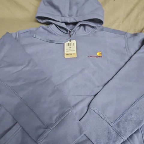 CARHARTT HOODED AMERICAN SCRIPT SWEAT – BLUE IRIS, SIZE M
