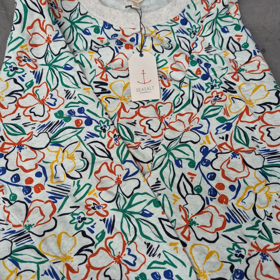 SEASALT CORNWALL BRIGHT WAVE SWEATSHIRT – PAINTER'S GARDEN CHALK, UK 26-28