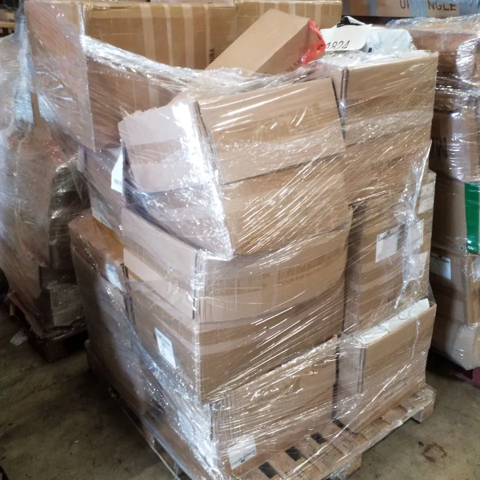 PALLET CONTAINING ASSORTED PRODUCTS INCLUDING TOILET BRUSHES, SHOWER CADDY & BATTERY POWERED SECURITY CAMERA