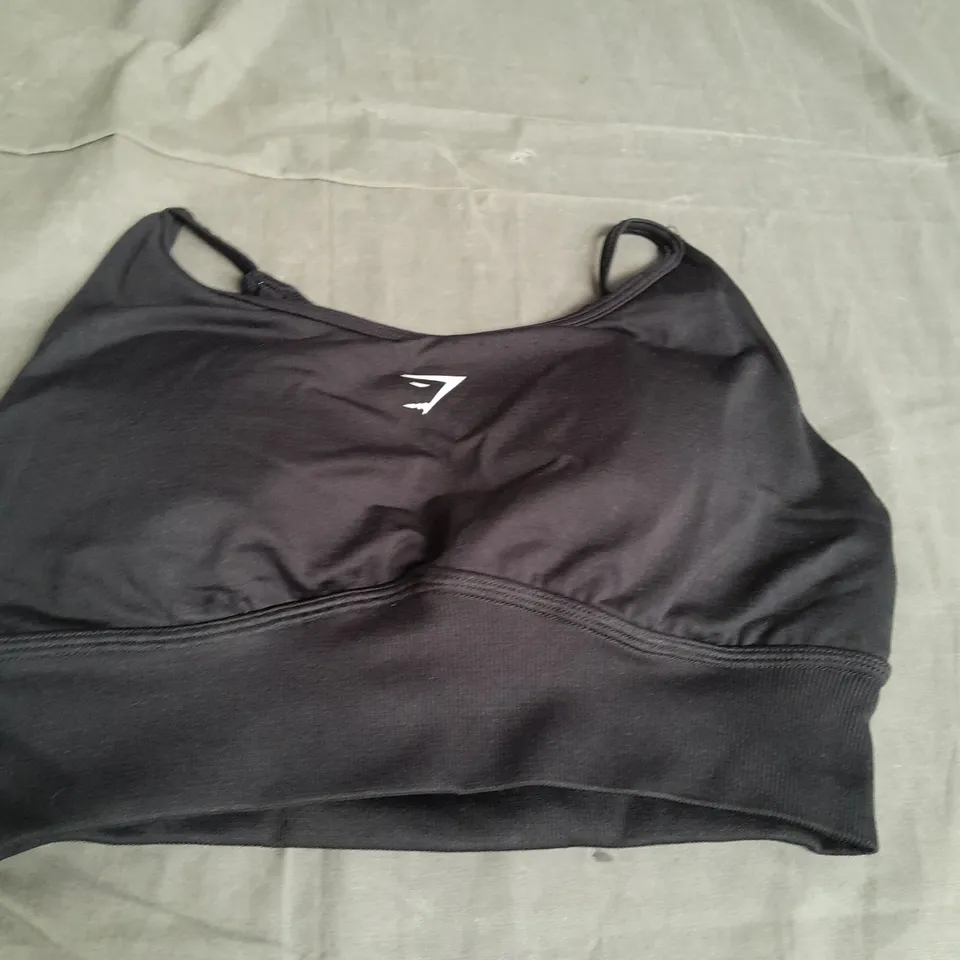 BLACK GYMSHARK SPORTS BRA SIZE S