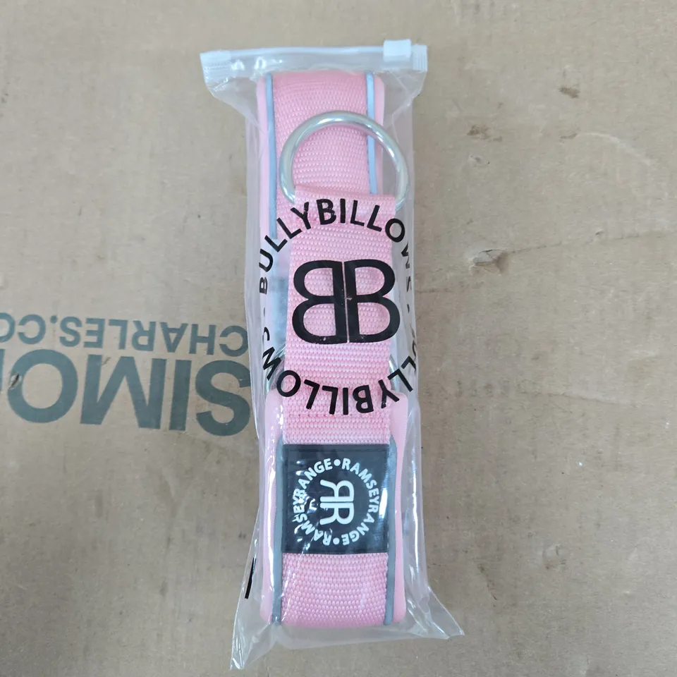BULLYBILLOWS 5CM RR PINK DOG COLLAR - MEDIUM