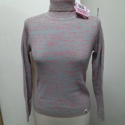 LUCY & YAK AIDEN ROLL NECK TOP IN SPACE DYE - M