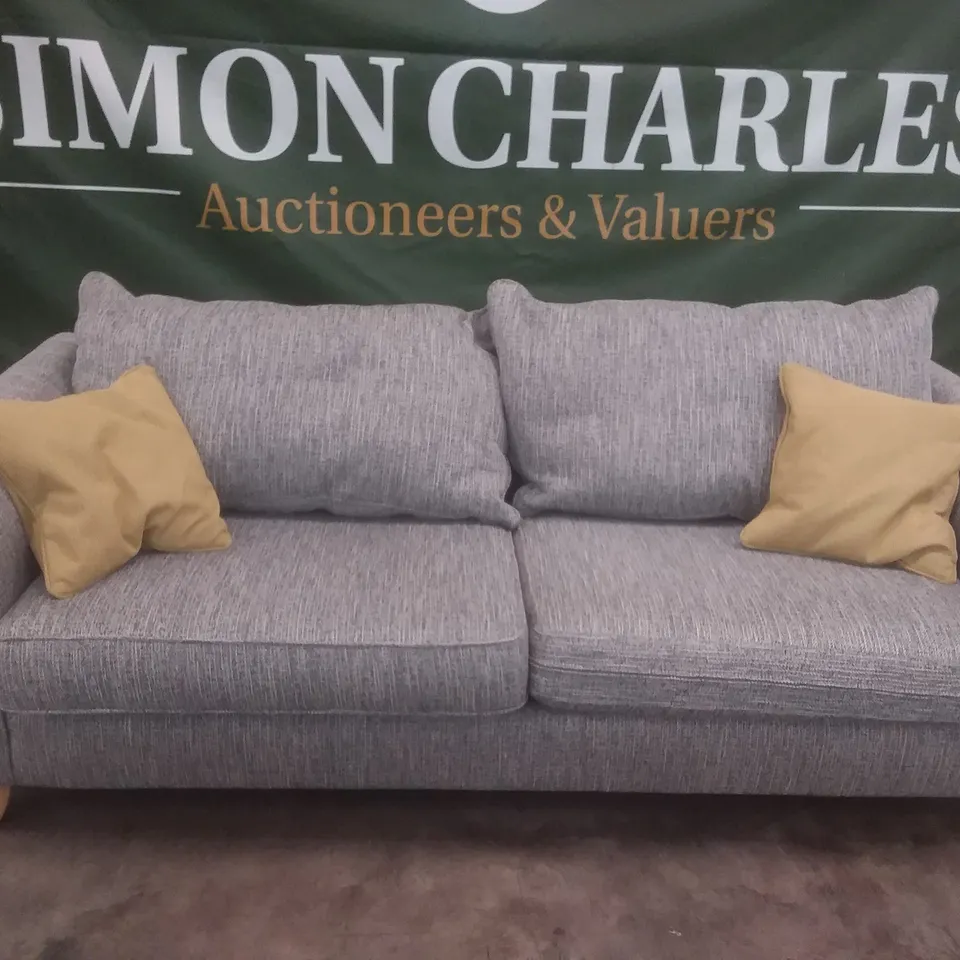 QUALITY BRITISH DESIGNER LOUNGE CO. 2.5 SEATER SOFA GREY FABRIC
