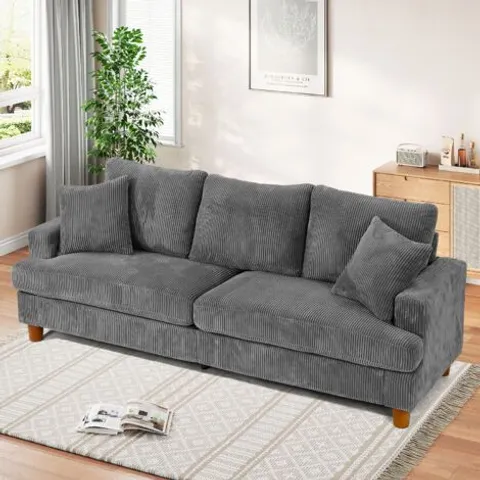 BOXED NECHE – 3-SEATER STRAIGHT SOFA IN CORDUROY - 220WX76DX84HCM