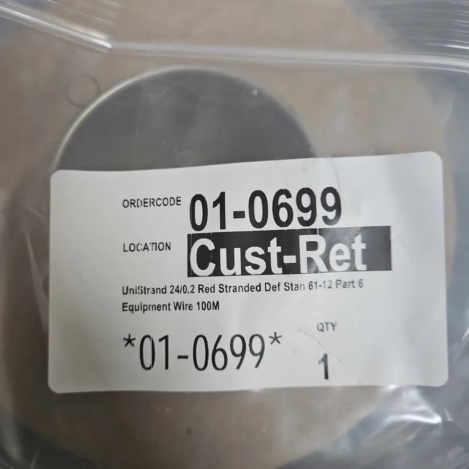 UNISTRAND 24/0.2 RED STRANDED EQUIPMENT WIRE 100M – DEF STAN 61-12 PART 6