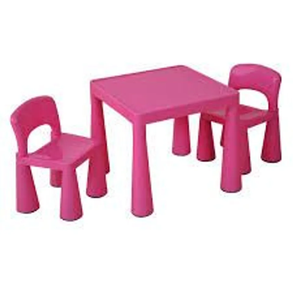 BOXED LIBERTY HOUSE TOYS PINK KIDS TABLE AND CHAIRS SET (1 BOX)