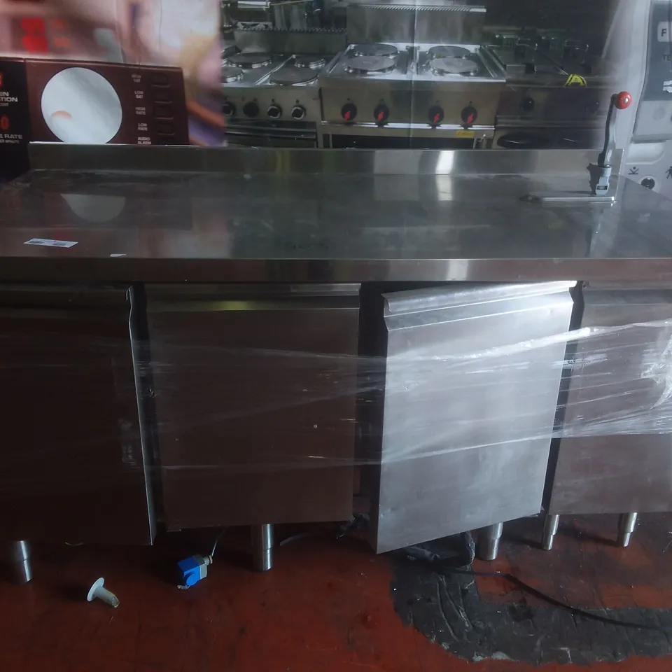 PREP TABLE WITH UNDERCOUNTER FRIDGES 
