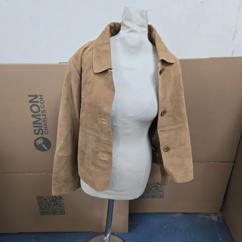 TOGETHER BEIGE SUEDE JACKET – UK 14 (EU 42)