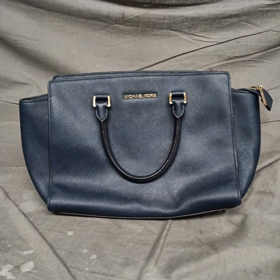 MICHAEL KORS NAVY BLUE TOTE BAG – GOLD HARDWARE