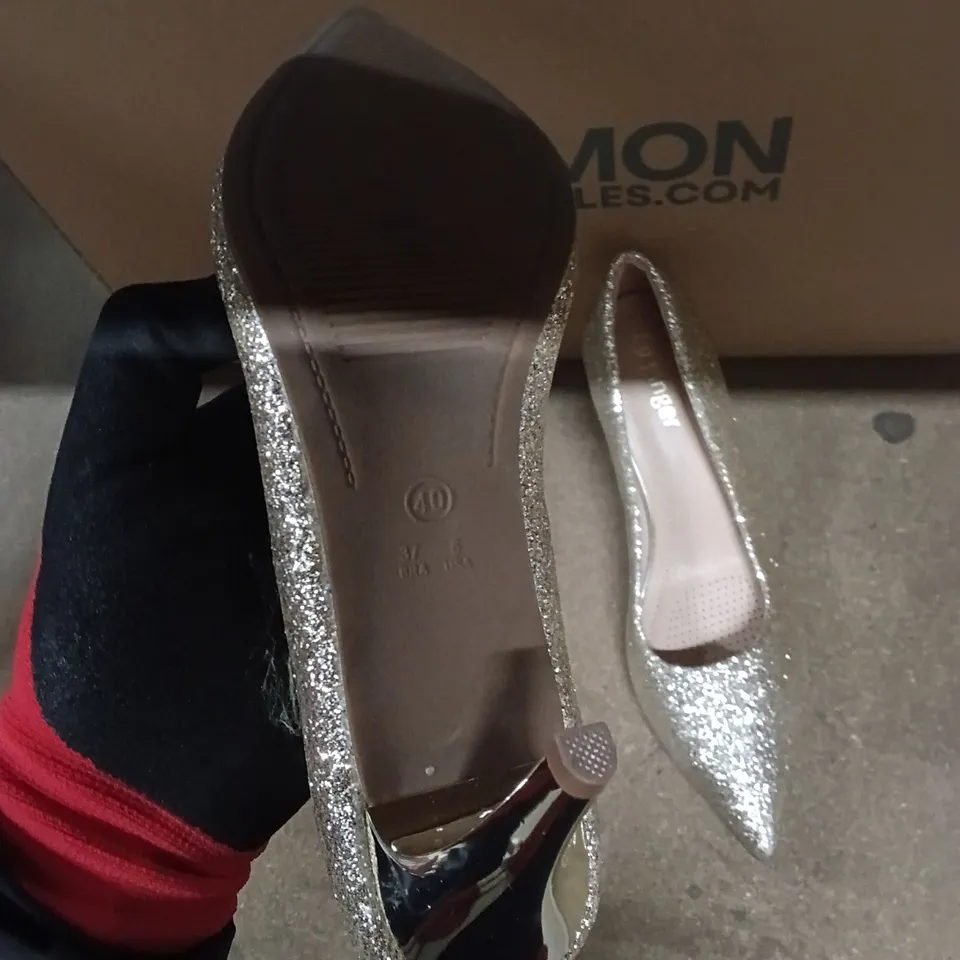 GLITTERY SILVER HIGH HEELS, UK 7 (EU 40) – WOMEN'S SHOES