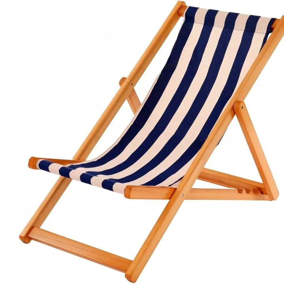 BOXED OYPLA TRADITIONAL FOLDING HARDWOOD GARDEN BEACH DECK CHAIR