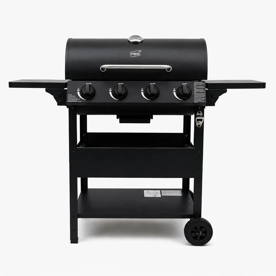 NEO BLACK STEEL 4 BURNER GAS OUTDOOR BBQ GRILL