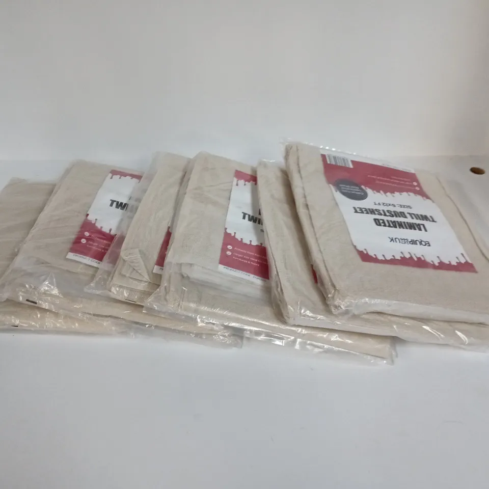 LOT OF 6 PACKS OF LAMINATED TWILL DUSTSHEETS - ALL SIZE 6X12 FT
