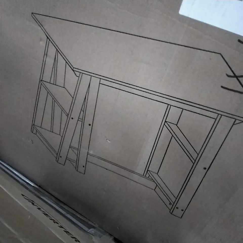 BOXED PENZANCE DESK OAK BLACK