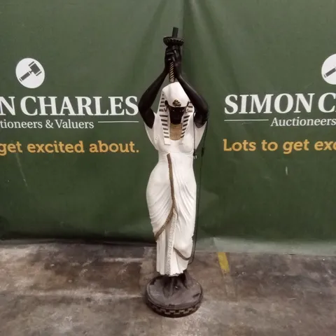 DECORATIVE LARGE EGYPTIAN WOMAN FLOOR STANDING LAMP