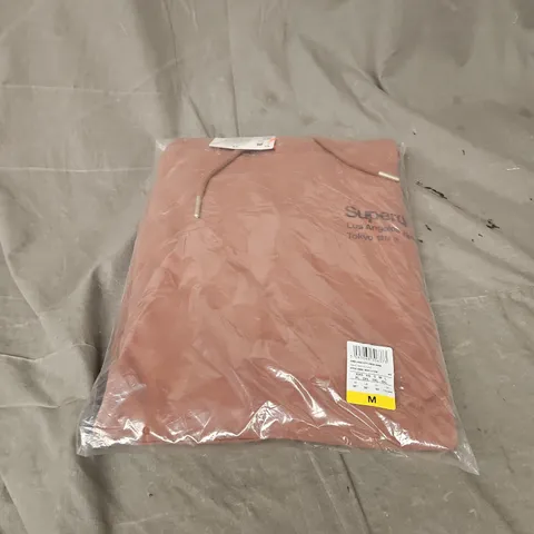 BAGGED SUPERDRY CORE LOGO CITY LOOSE HOODIE IN NUTMEG SPICE SIZE M