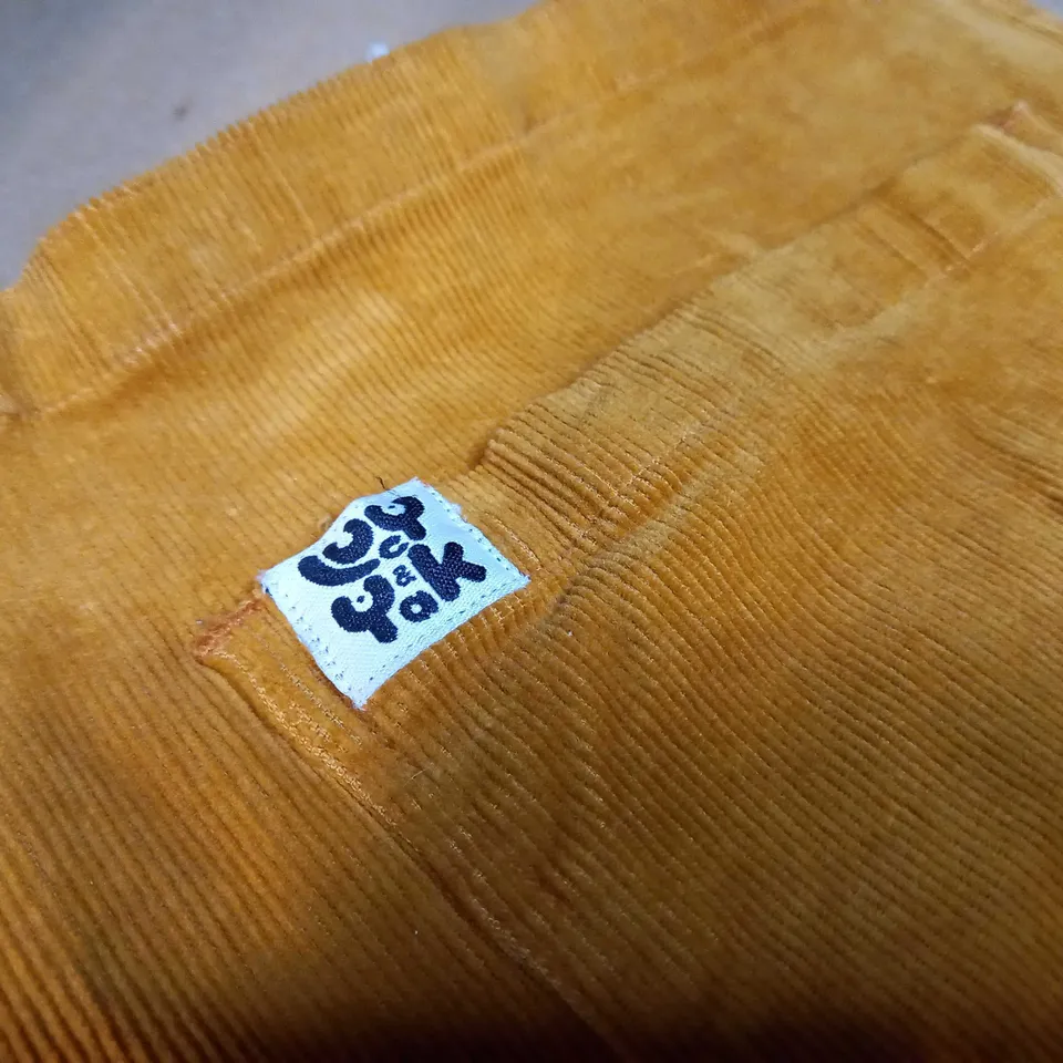 LUCY YAK MUSTARD CORD PINAFORE DRESS