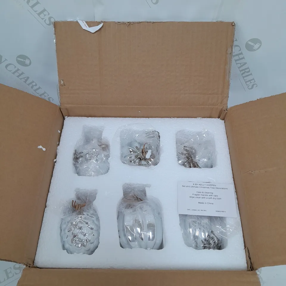 KELLY HOPPEN SET OF 6 ULTIMATE CHRISTMAS TREE DECORATIONS 
