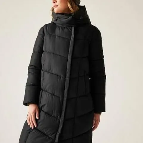 REGATTA WOMENS NURIE BAFFLED/QUILTED JACKET-BLACK - SIZE 18