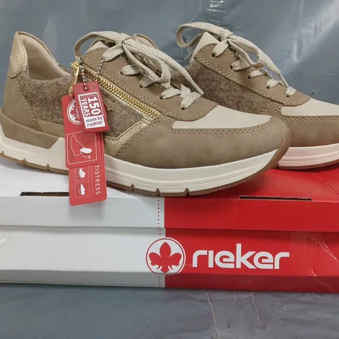 BOXED PAIR OF REIKER TRAINERS IN GINGER SIZE 6