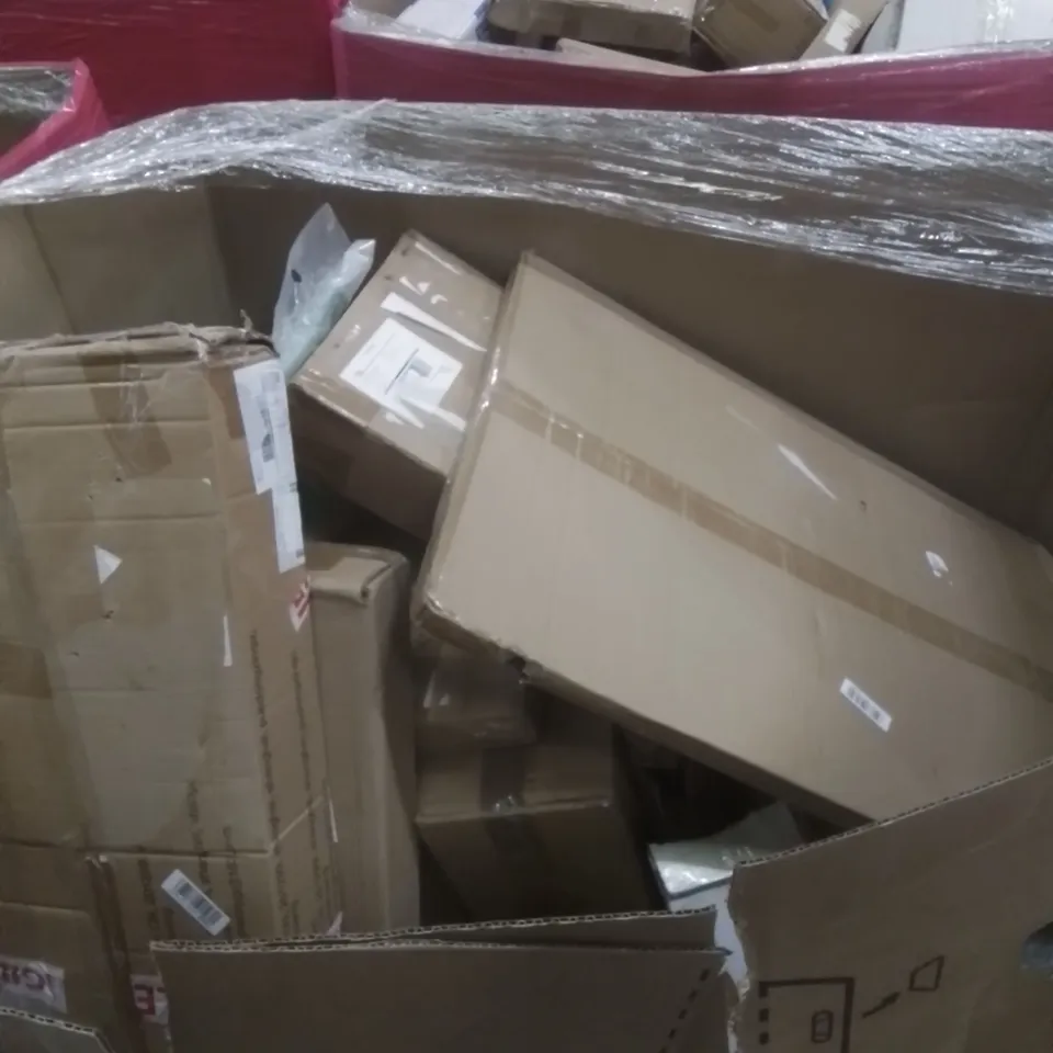 PALLET OF ASSORTED HOUSEHOLD GOODS AND FURNITURE TO INCLUDE; EUARY AIRFRYER, 17INCH LED TV, LED PANEL LIGHT ETC 