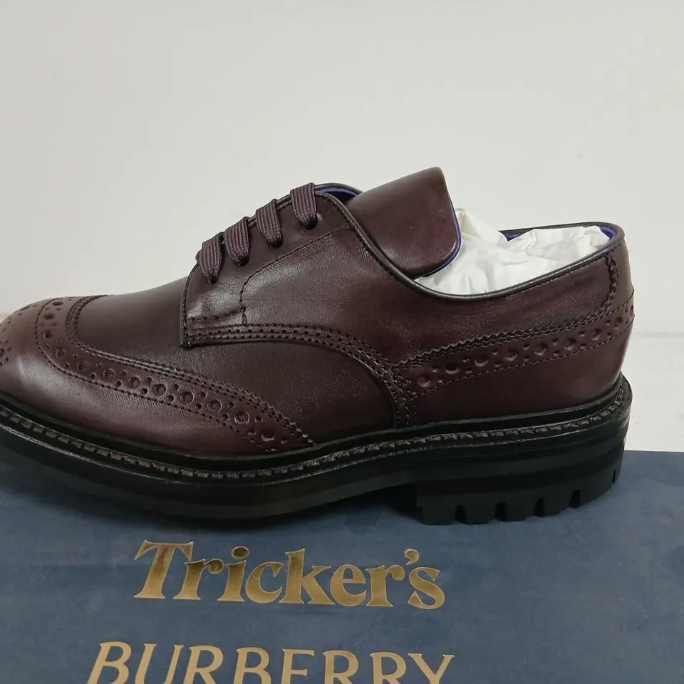 TRICKER'S FOR BURBERRY BURGUNDY LEATHER BROGUES – UK 3