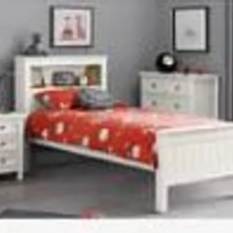 BOXED JULIAN BOWEN MAINE BOOKCASE BED, SINGLE - WHITE (2 BOXES)