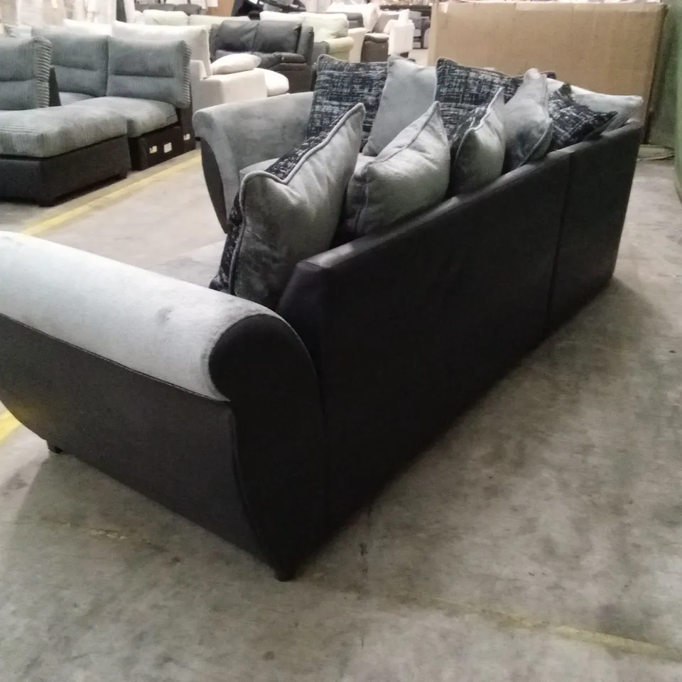 LANA FABRIC AND FAUX LEATHER LEFT HAND CORNER GROUP SOFA RRP £1109