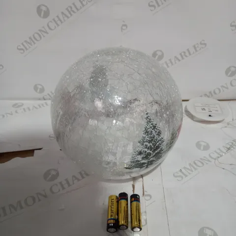 FESTIVE PRE-LIT SCENIC CRACKLE GLASS SPHERE