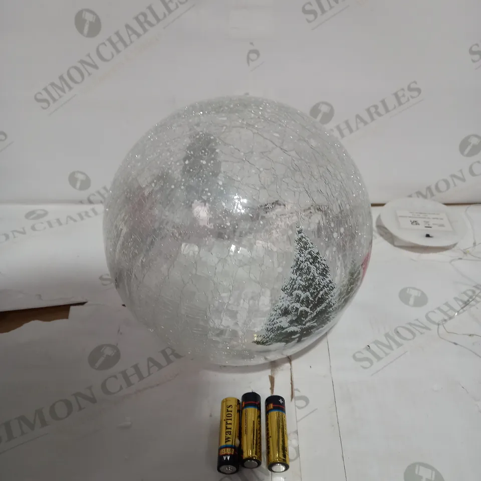 FESTIVE PRE-LIT SCENIC CRACKLE GLASS SPHERE
