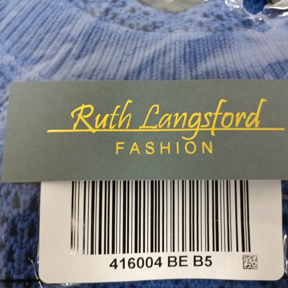 RUTH LANGFORD FASHION KNIT SWEATER – BLUE, UK M