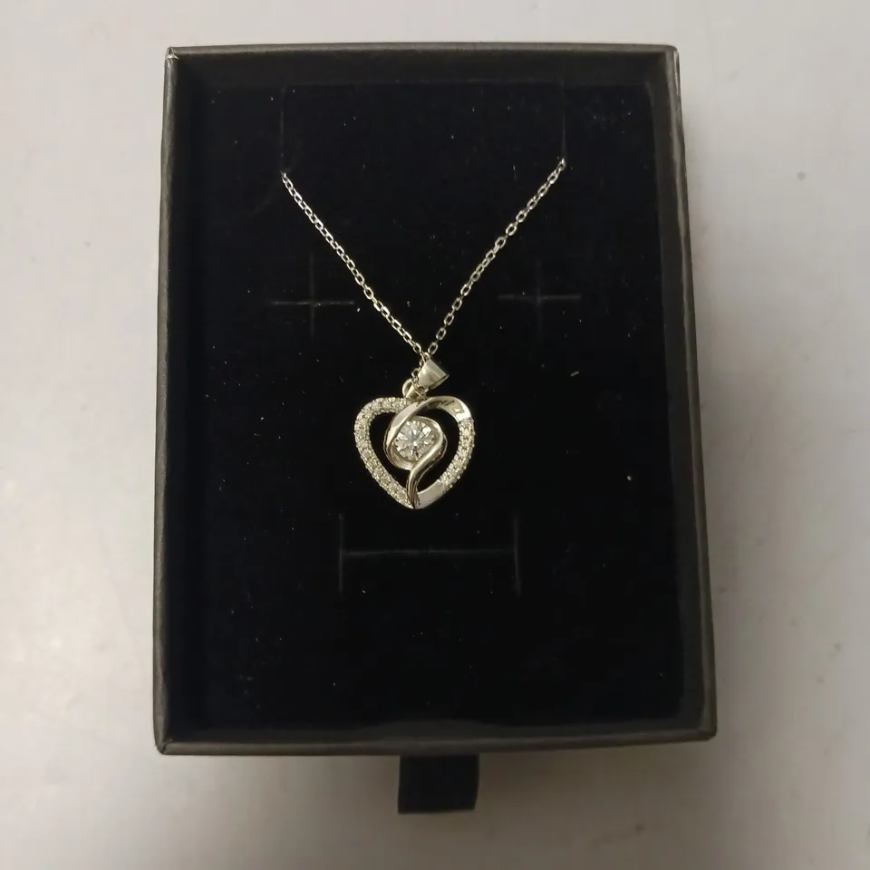 INFINITY DIAMOND JEWELLERY HEART PENDANT NECKLACE 