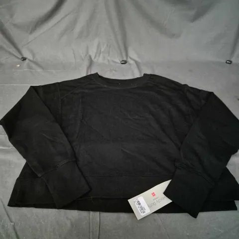 SWEATY BETTY AFTER CLASS CROP SWEATSHIRT – BLACK, UK SIZE S