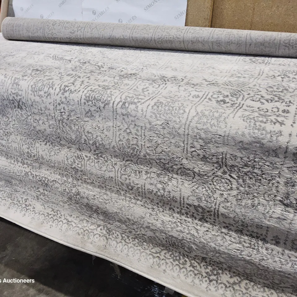 COPENHAVER POWER LOOM GREY/CREAM RUG 210X160CM