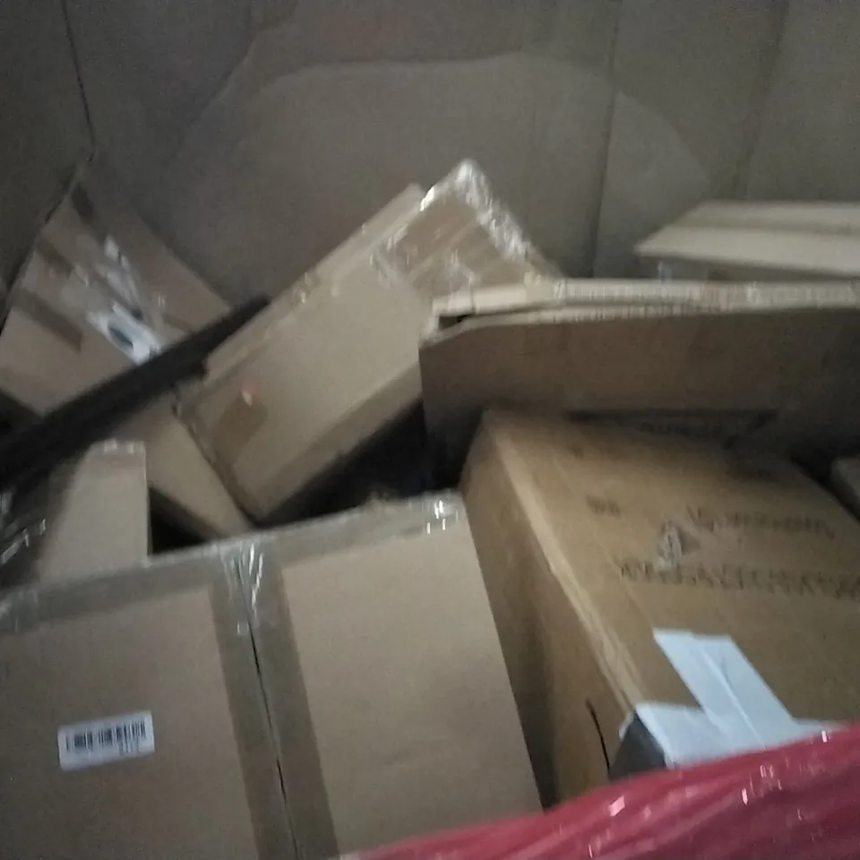 PALLET OF ASSORTED ITEMS INCLUDING WOLFWISE, BEACH TENT, ALL IN ONE COMFORT CUSHION, FIBREGLASS DUCT RUDDER