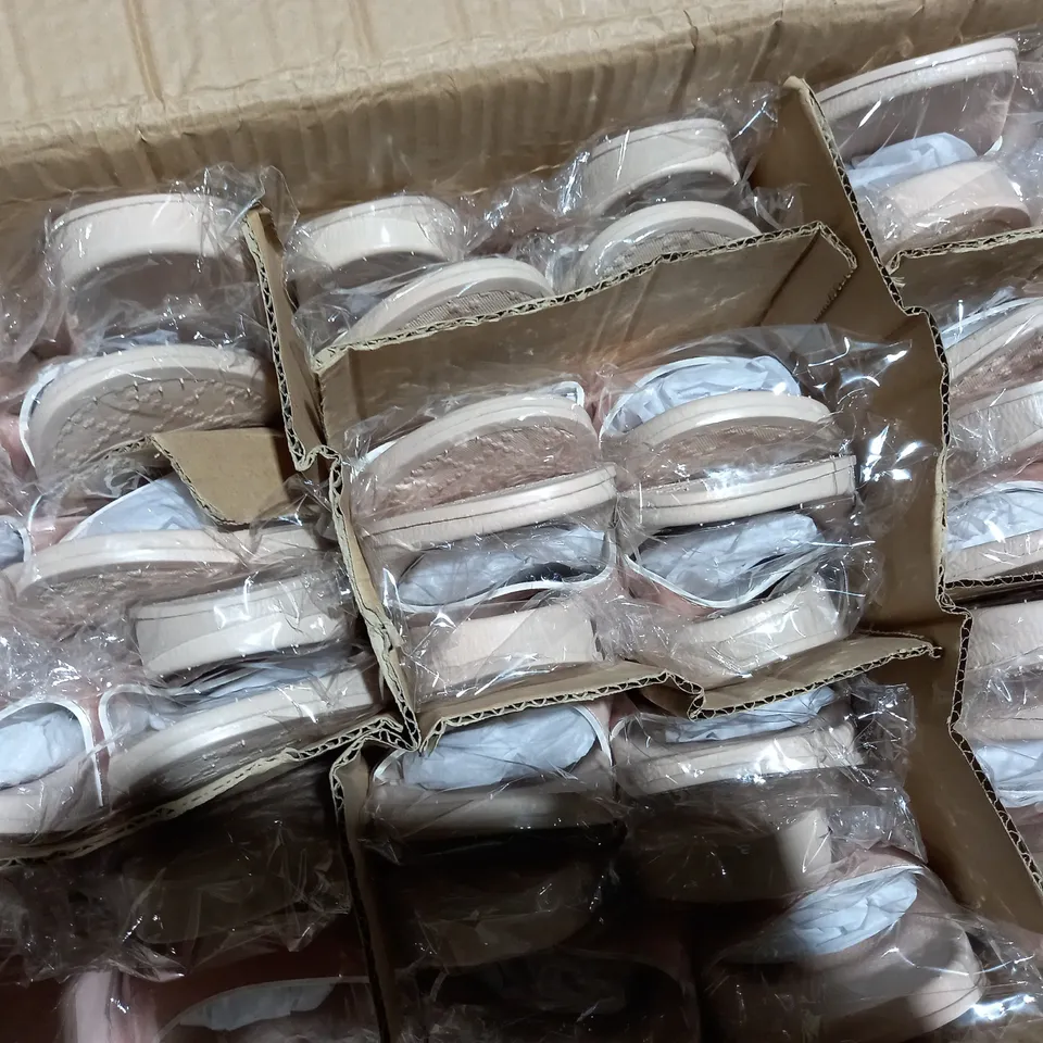APPROXIMATELY 24 PAIRS OF PINK SLIPPERS IN VARIOUS SIZES TO INCLUDE SIZE 4