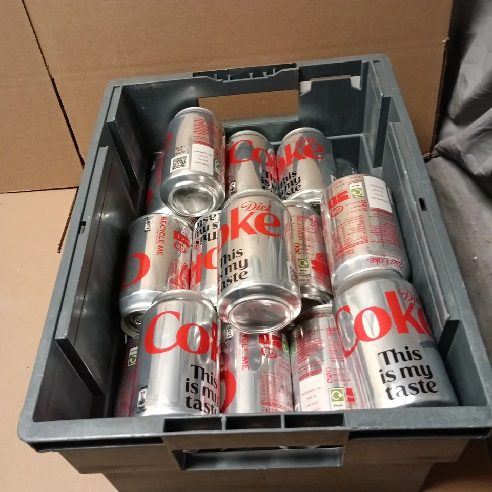 TOTE OF APPROXIMATELY 24 X DIET COKE 330ML CANS