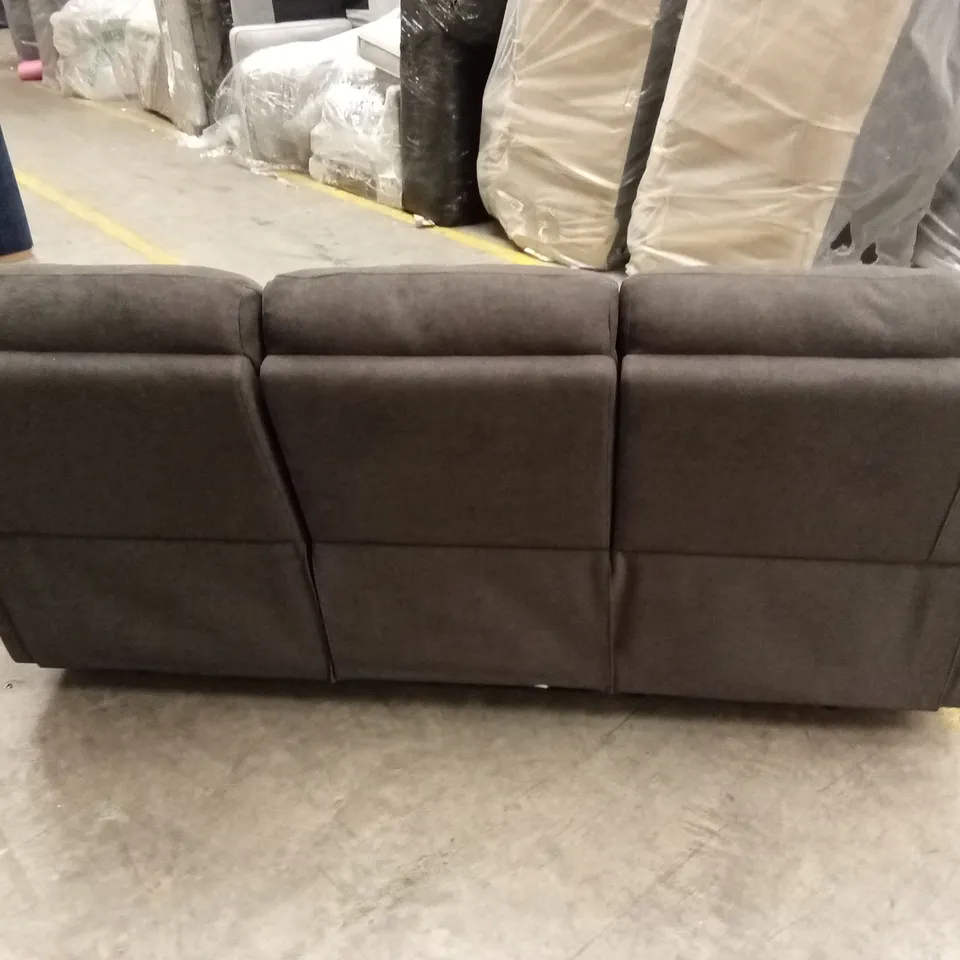ALBION CHENILLE 3 SEATER HIGH BACK MANUAL RECLINER SOFA - CHARCOAL RRP £679