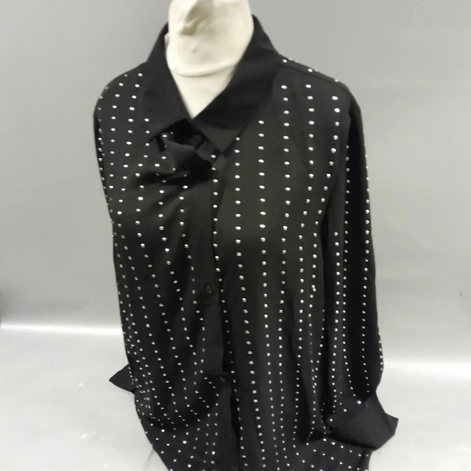 FRANK USHER DIAMANTE BUTTON SHIRT SIZE S/M