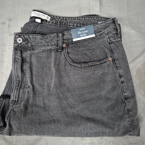 ABERCROMBIE & FITCH THE LOOSE HIGH-RISE JEANS IN CHARCOAL SIZE 36/22S