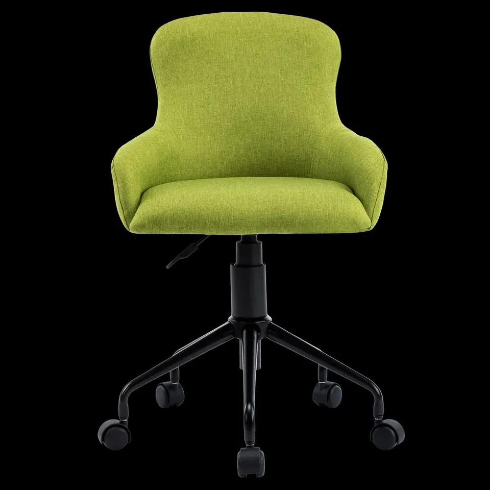 BOXED DESIGNER GREEN LINEN OFFICE CHAIR