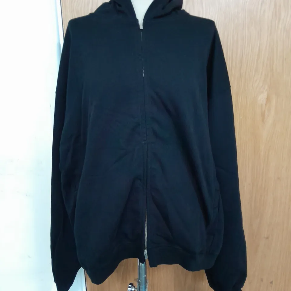 REPRESENT INITIAL JERSEY ZIP UP HOODIE IN JET BLACK SIZE XL