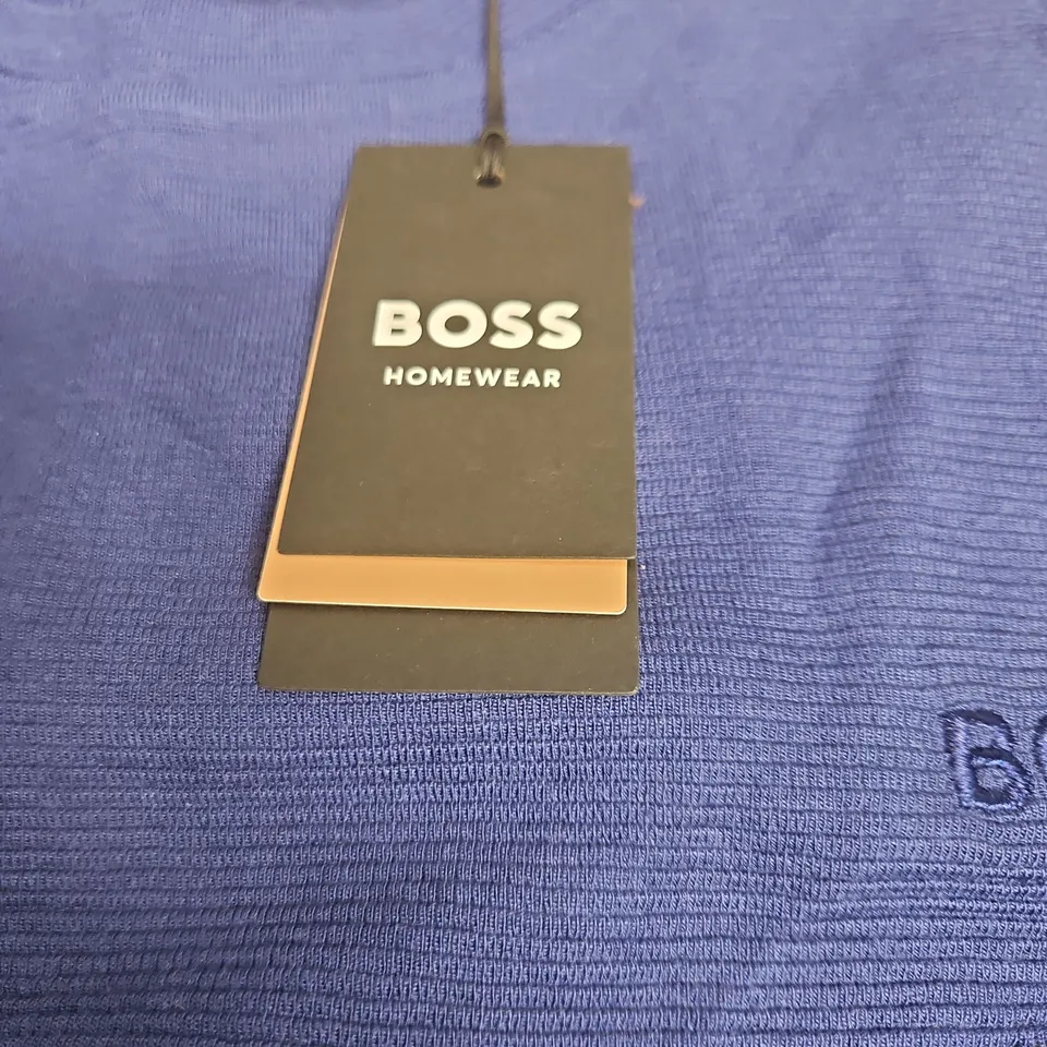 HUGO BOSS BLUE RIB T SHIRT LARGE TAGGED