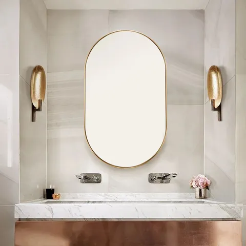 BOXED CHAYA METAL FLAT WALL MIRROR (1 BOX)