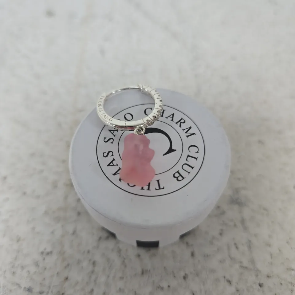 THOMAS SABO CHARM CLUB EARRING WITH BEAR DROP CHARM