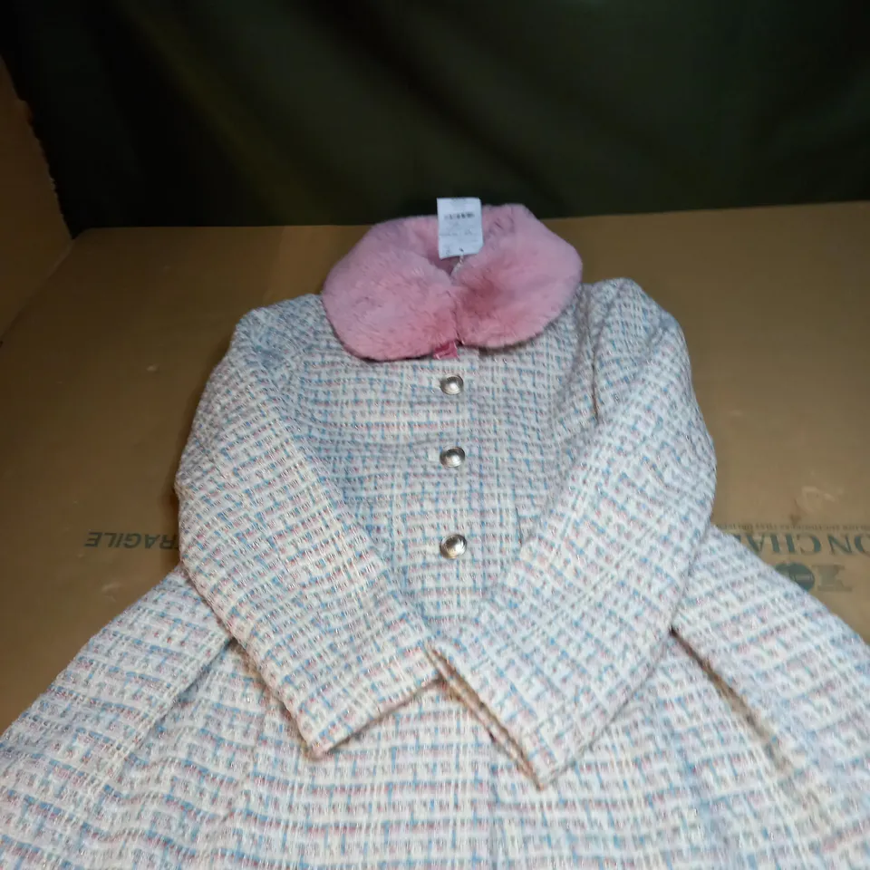 MONSOON CHILDREN COAT WITH FUR COLLAR SIZE 11-12 YRS