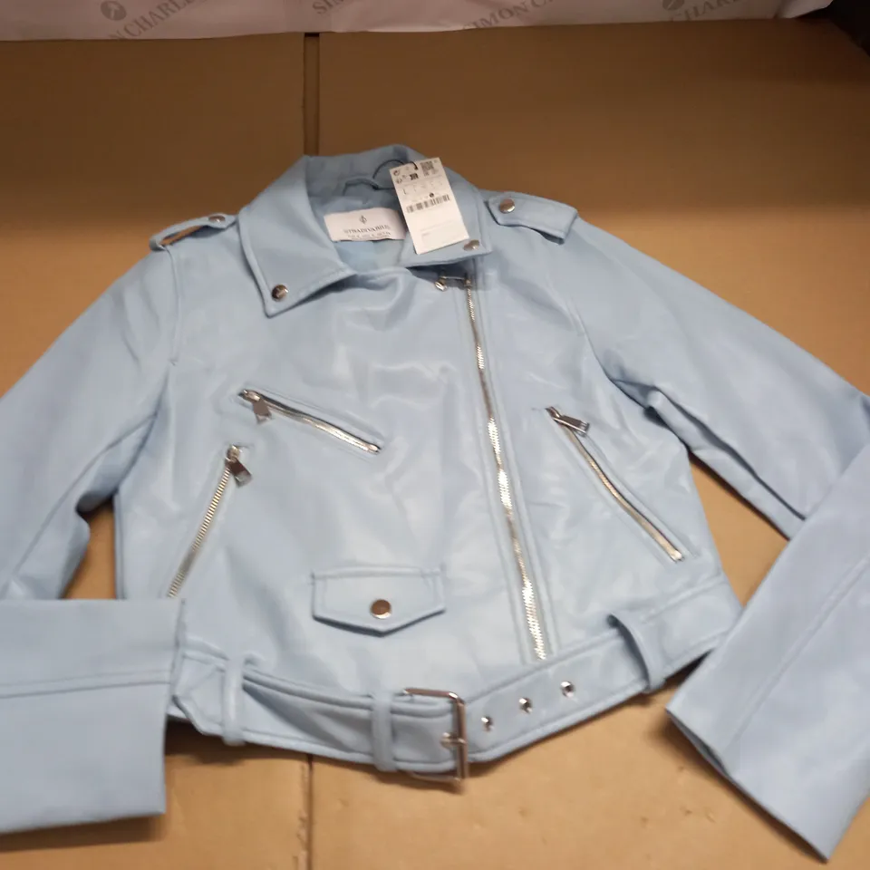 STARDIVARIUS BLUE BIKER STYLE JACKET - UK L